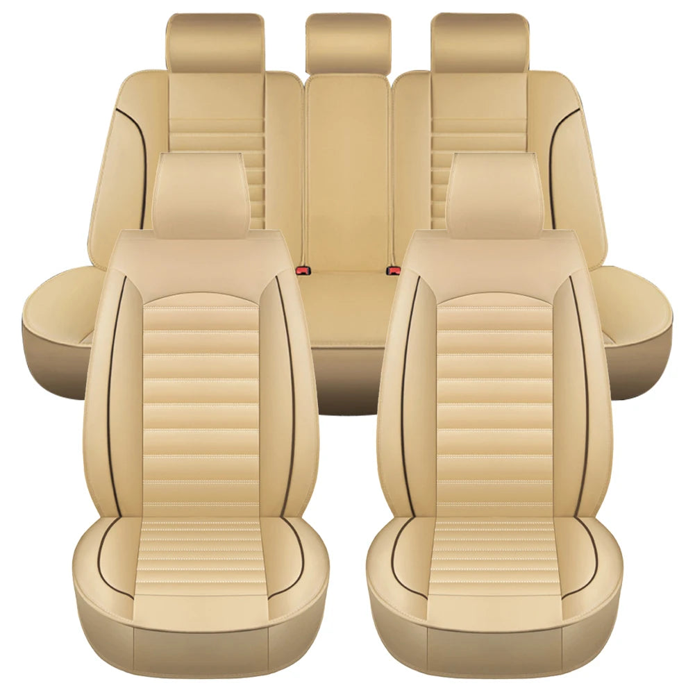 Universal Leather Car Seat Covers Full Set, Breathable