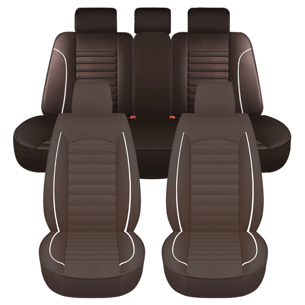 Universal Leather Car Seat Covers Full Set, Breathable