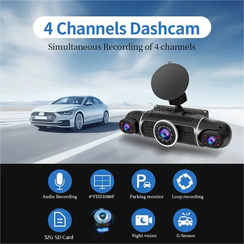 TFFRDN Car DVR 4 Channel Parking Monitor And Dual Screen