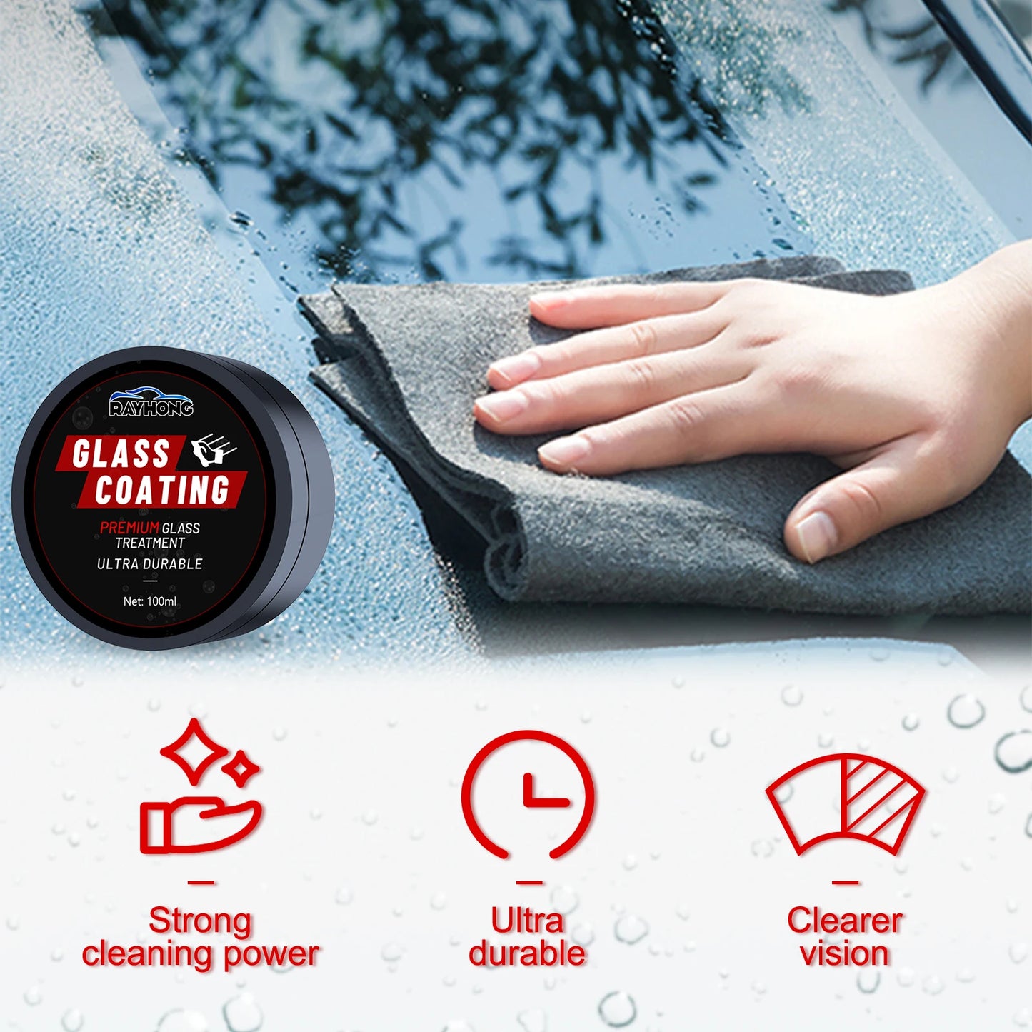 Rayhong Windshield Cleaning Paste Rainproof Car Coating