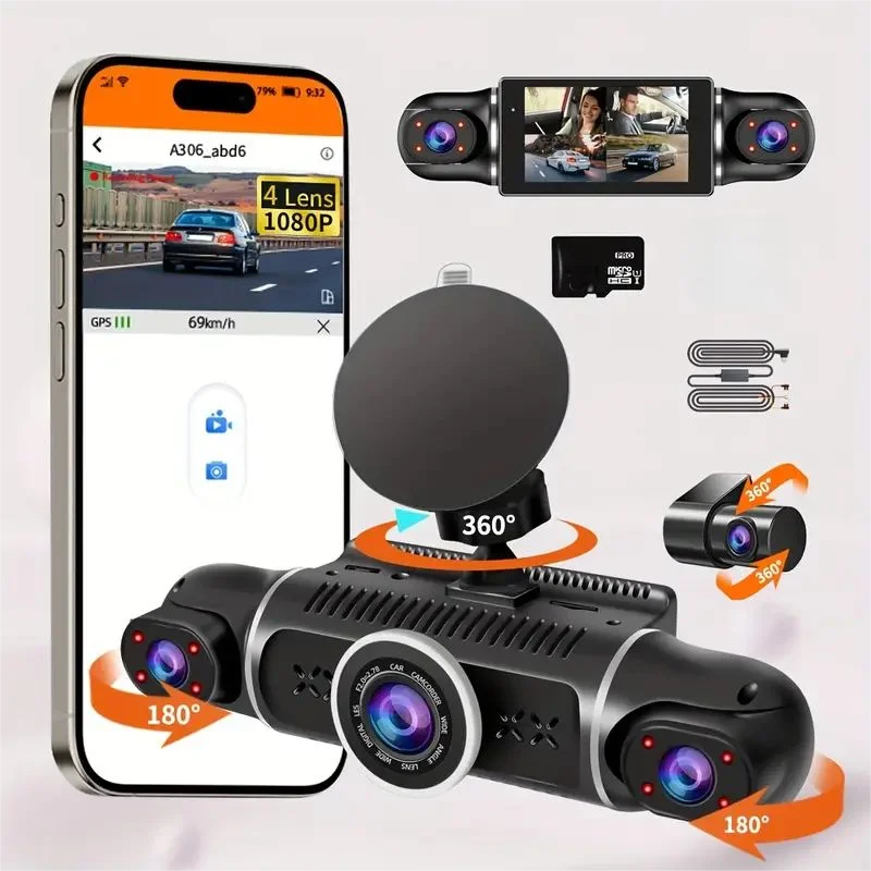 TFFRDN Car DVR 4 Channel Parking Monitor And Dual Screen