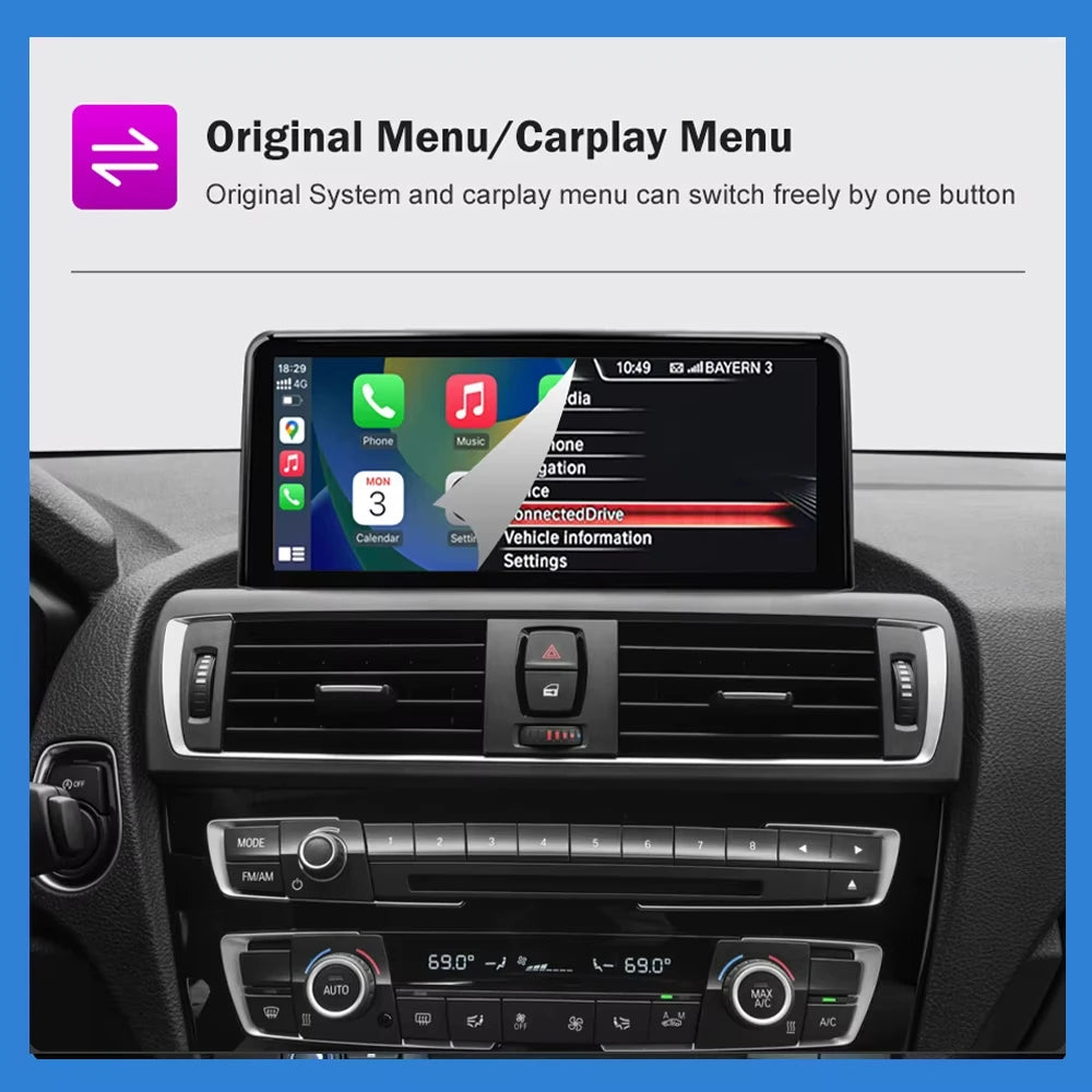 AUTOTOP Wireless CarPlay Android Auto In Dash Car Multimedia Player