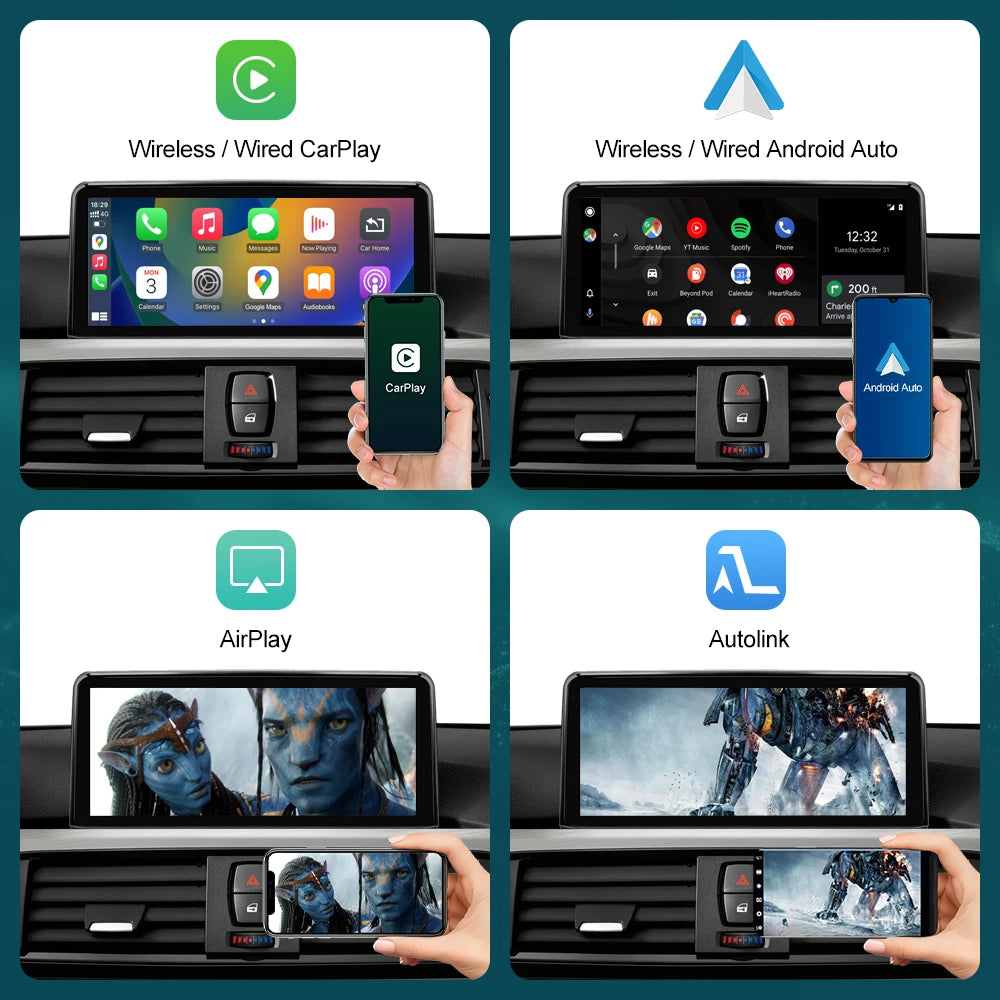 Road Top Wireless CarPlay Android Auto Display For BMW