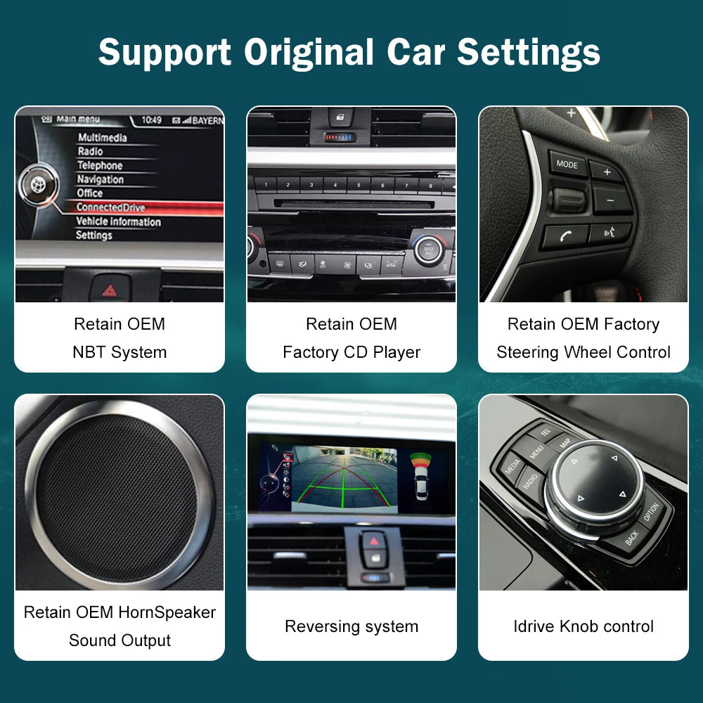 Road Top Wireless CarPlay Android Auto Display For BMW