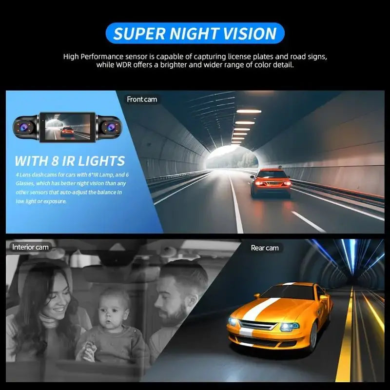 TFFRDN Car DVR 4 Channel Parking Monitor And Dual Screen