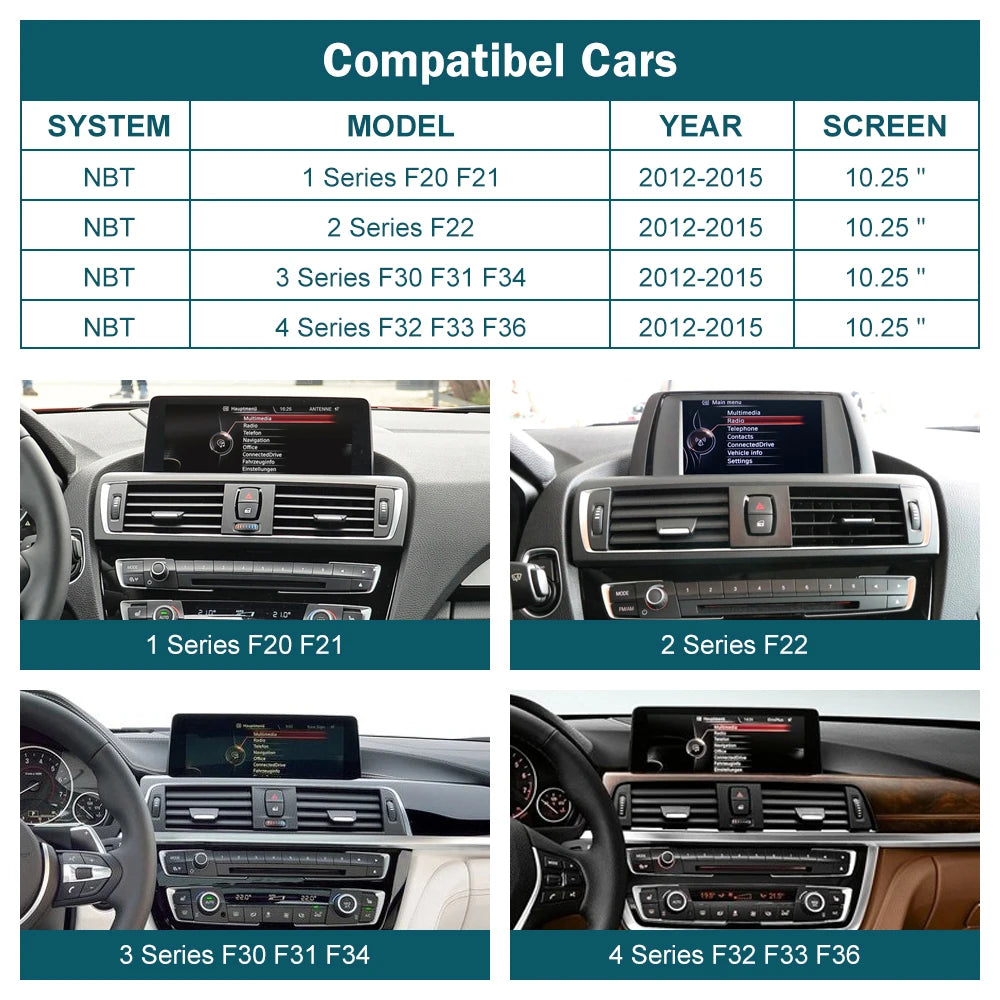 Road Top Wireless CarPlay Android Auto Display For BMW