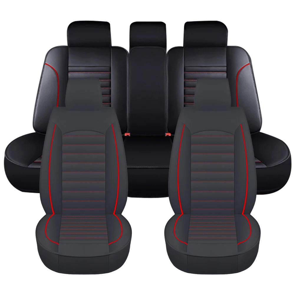 Universal Leather Car Seat Covers Full Set, Breathable
