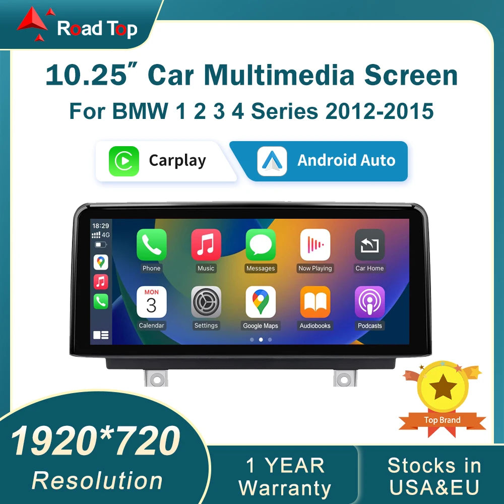 Road Top Wireless CarPlay Android Auto Display For BMW