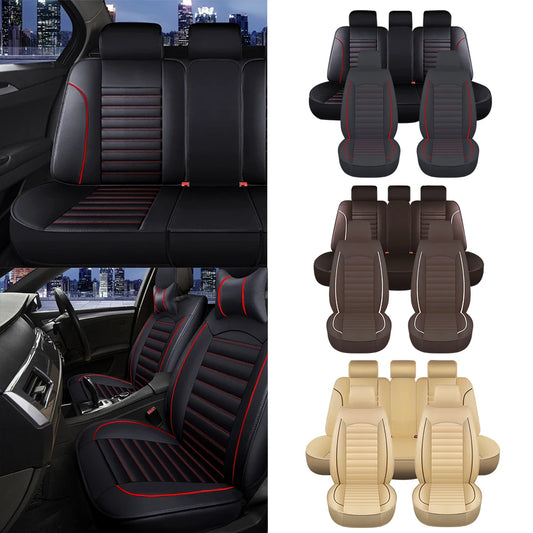 Universal Leather Car Seat Covers Full Set, Breathable