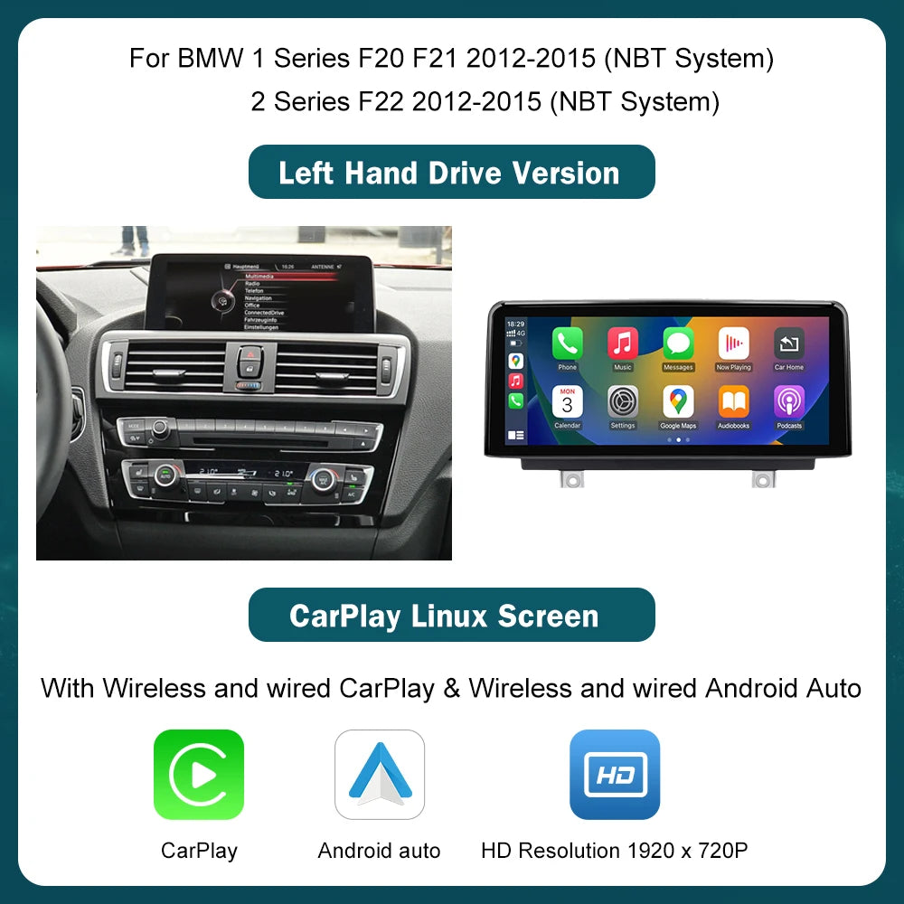 Road Top Wireless CarPlay Android Auto Display For BMW