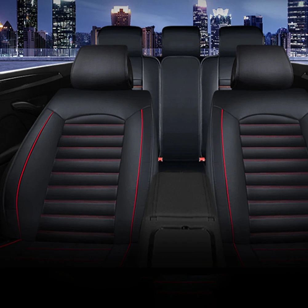 Universal Leather Car Seat Covers Full Set, Breathable
