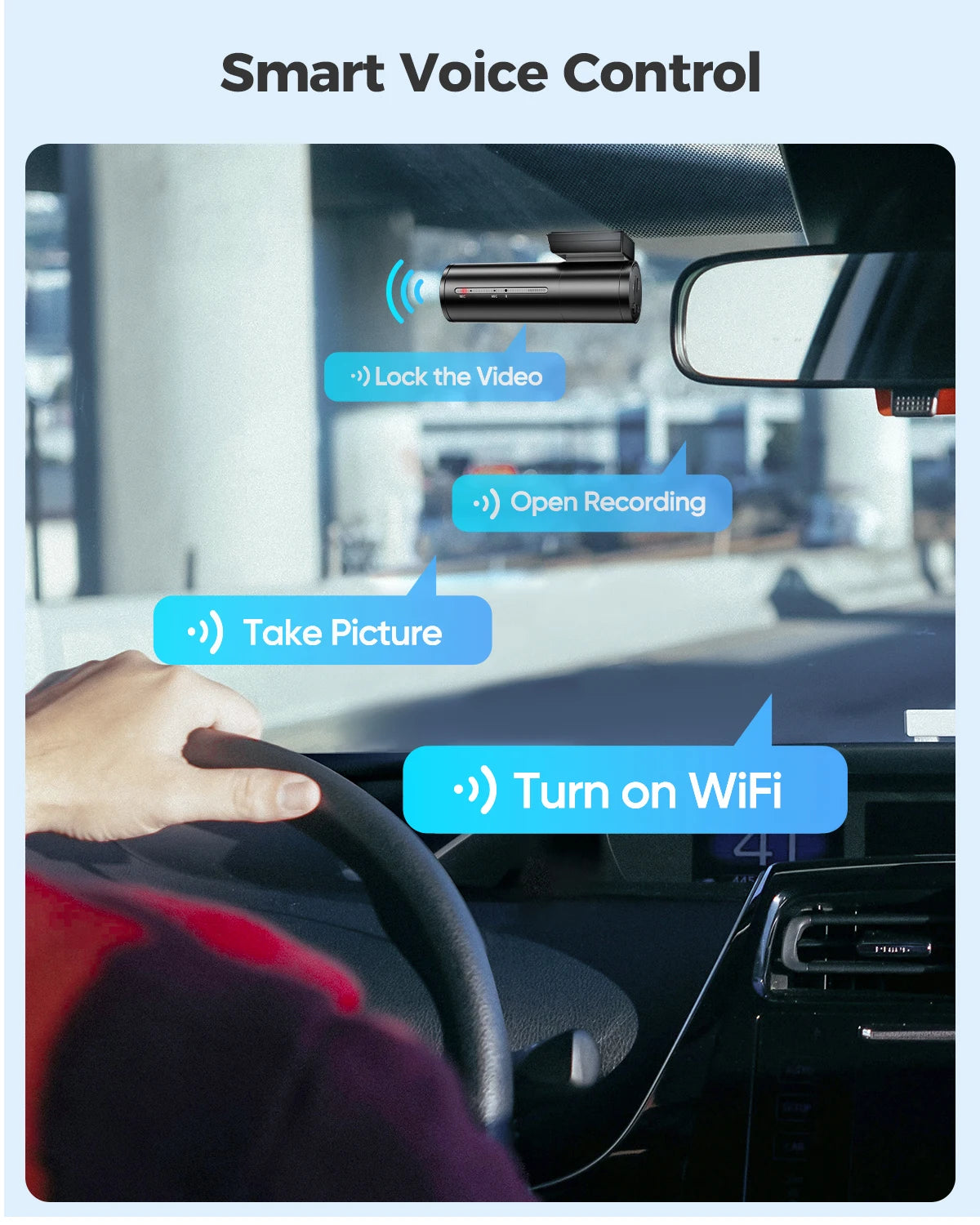 AZDOME 1296P Dash Cam With WiFi Night Vision G Sensor Parking