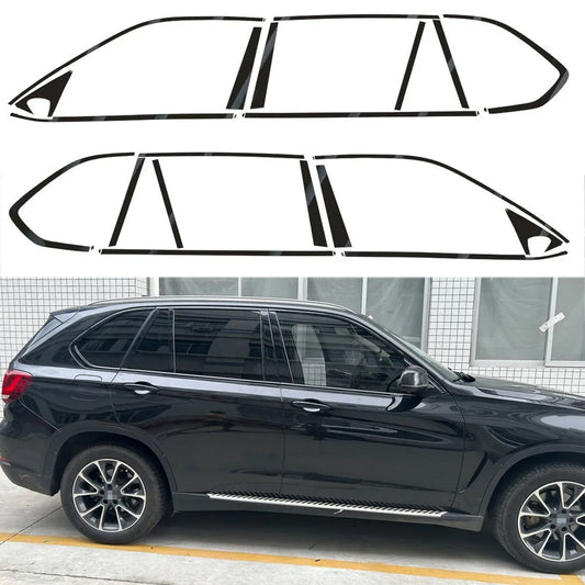 BMW X5 F15 Window Trim Film Glossy Black Chrome Delete